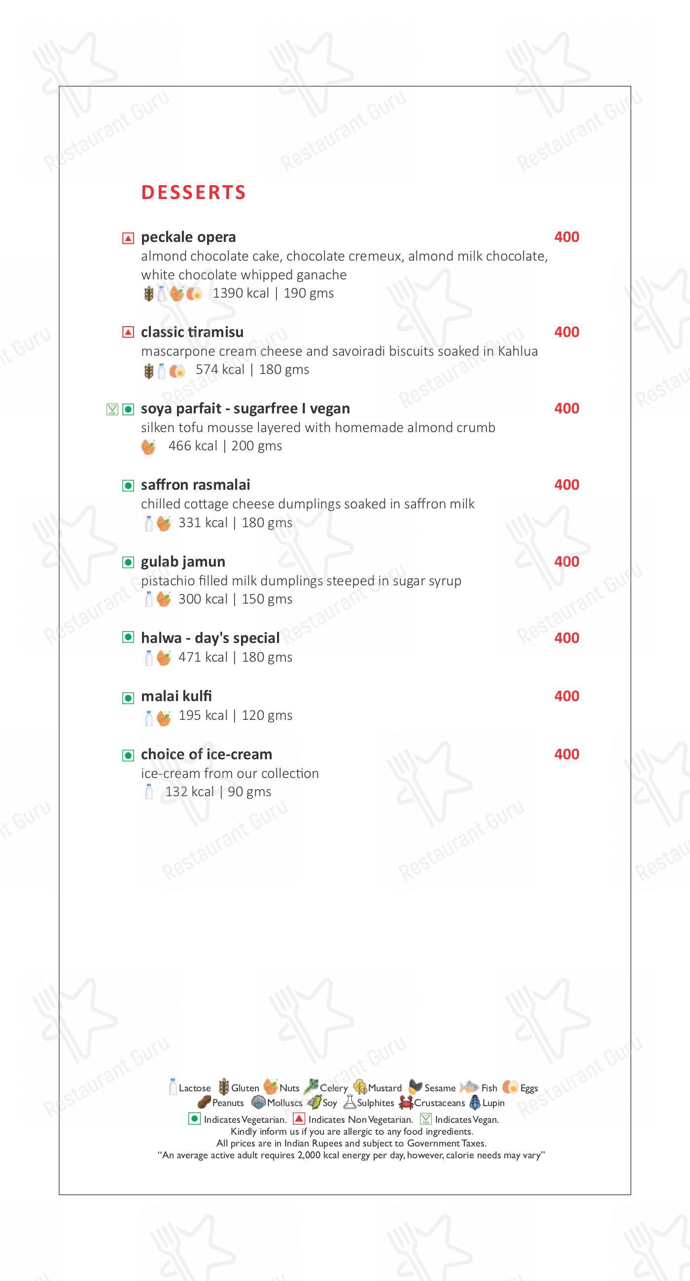 Menu bar for the Buzz restaurant