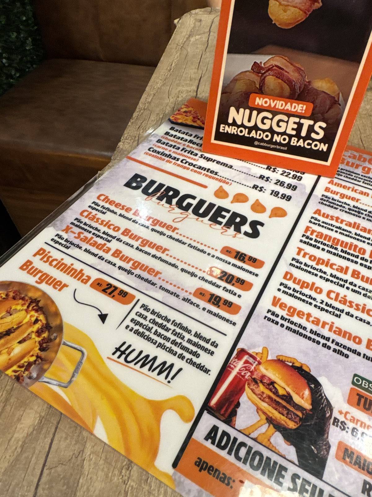 Cab Burger Taguatinga cardápio