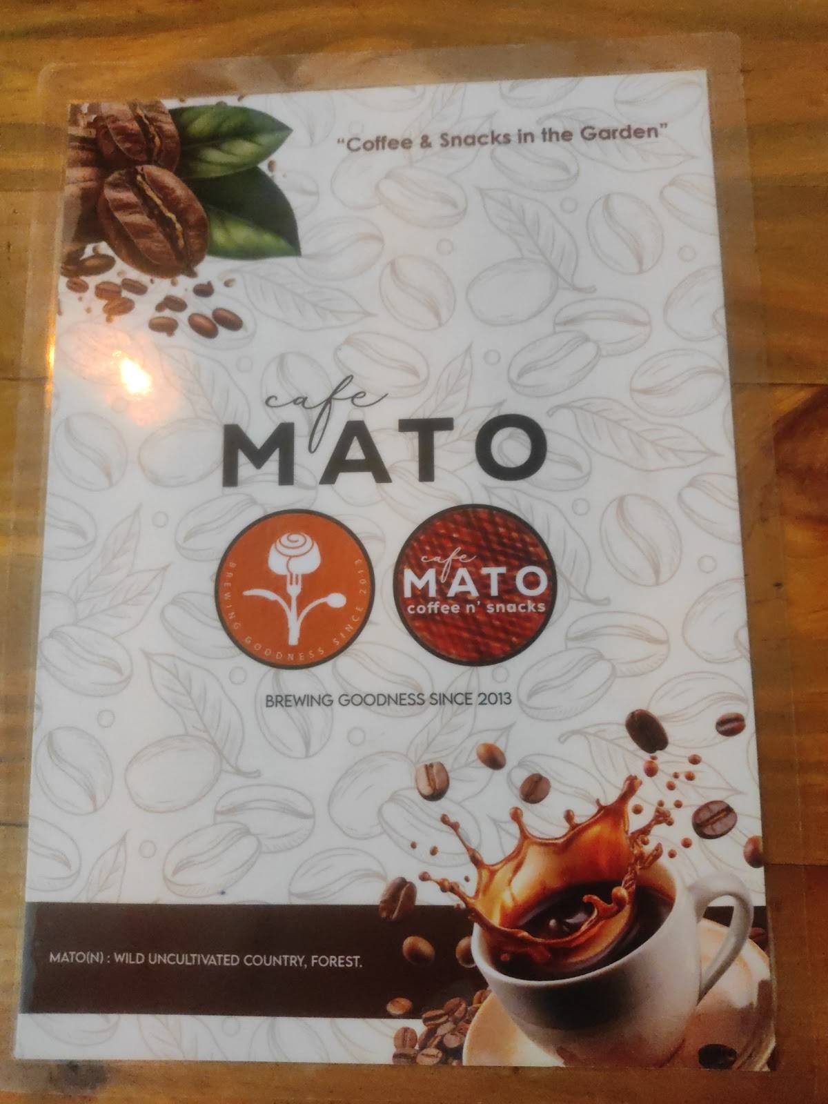 Cafe MATO - coffee 'n snacks menu