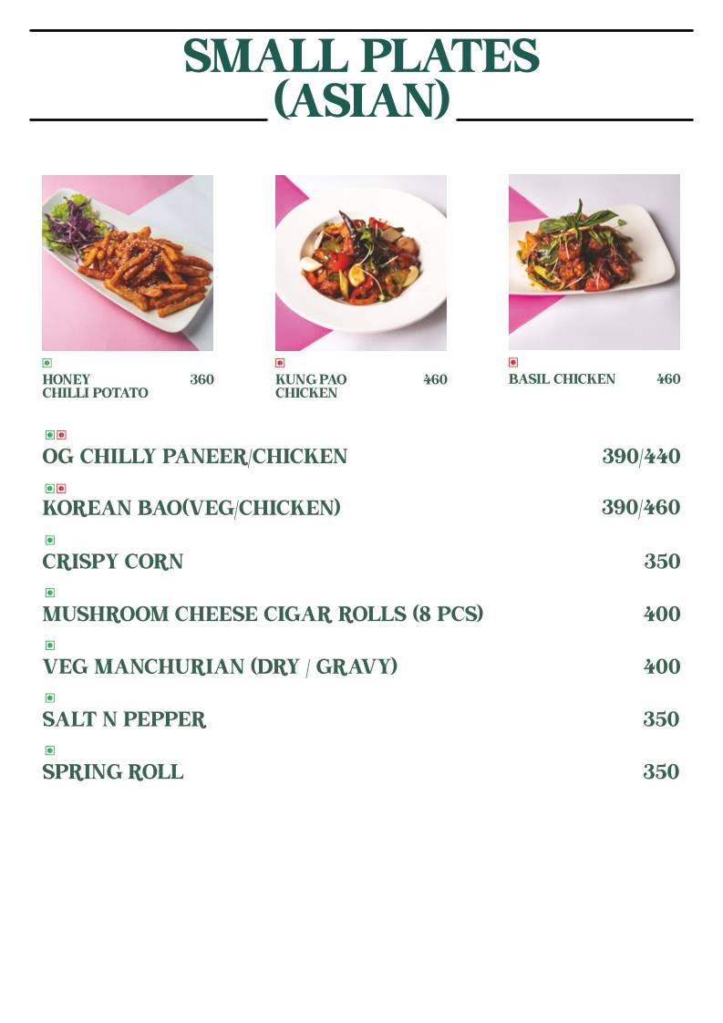 Cafe Sandoz - Vagator, Goa menu