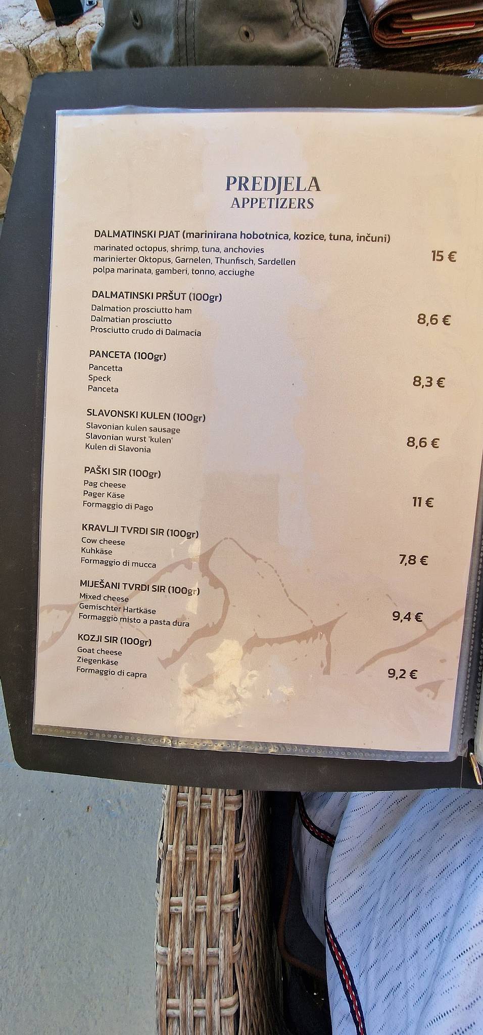 Menu di Caffe Bar Puntica 