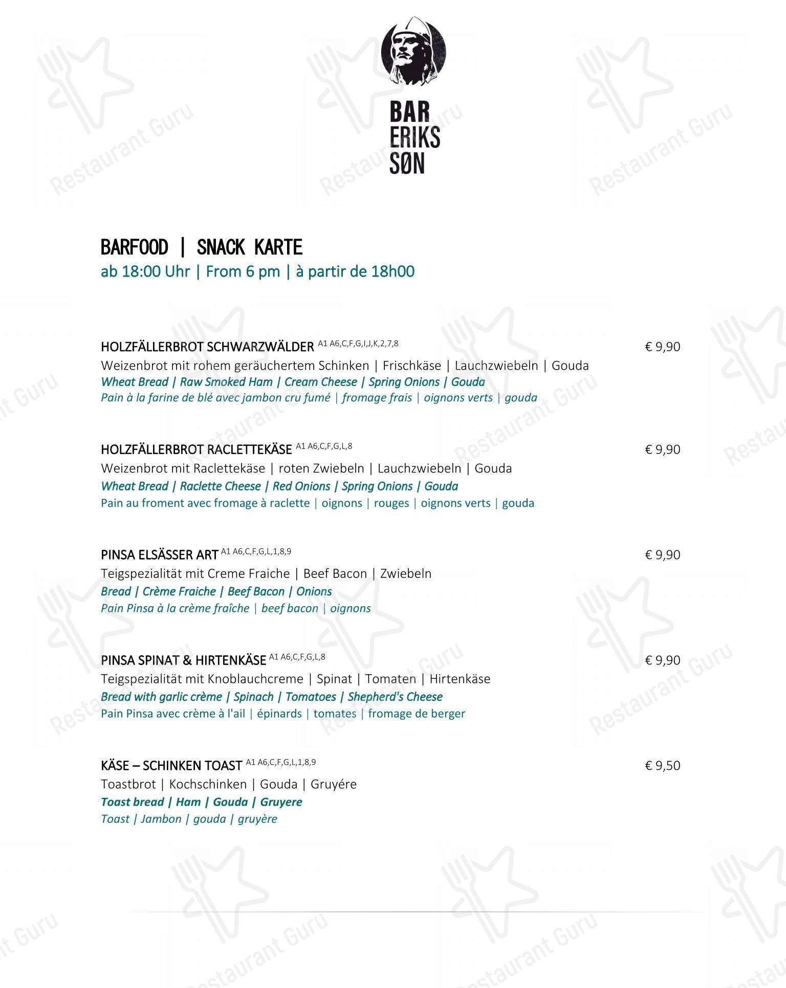 Menu pour Restaurant 