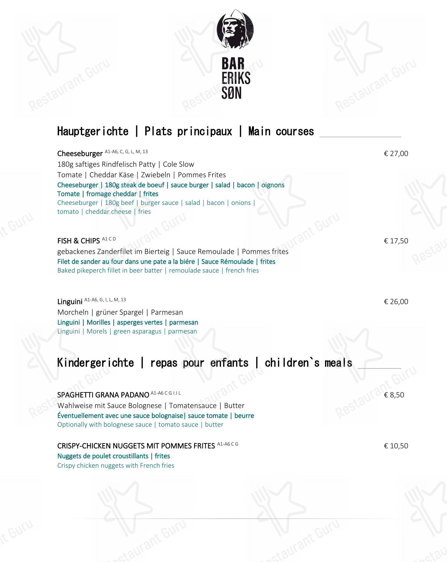 Menu pour Restaurant 