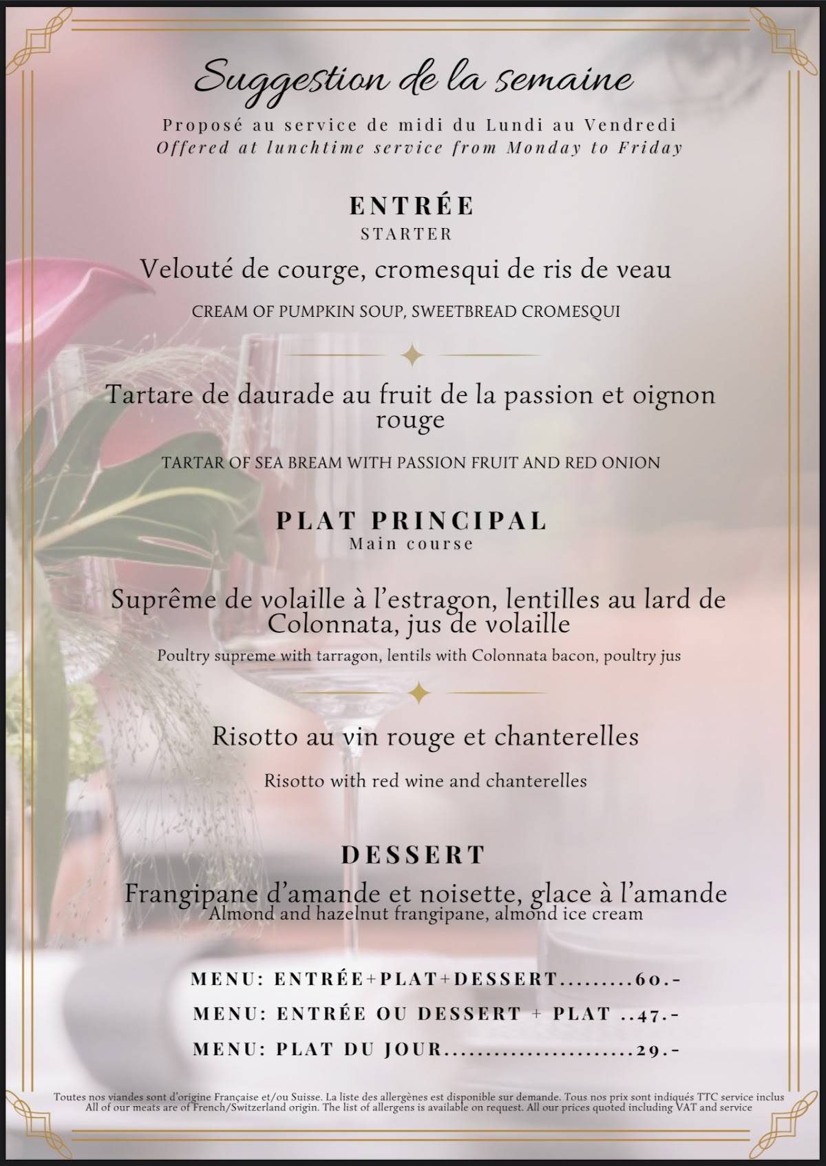 Menu di Cave Restaurant Le180 