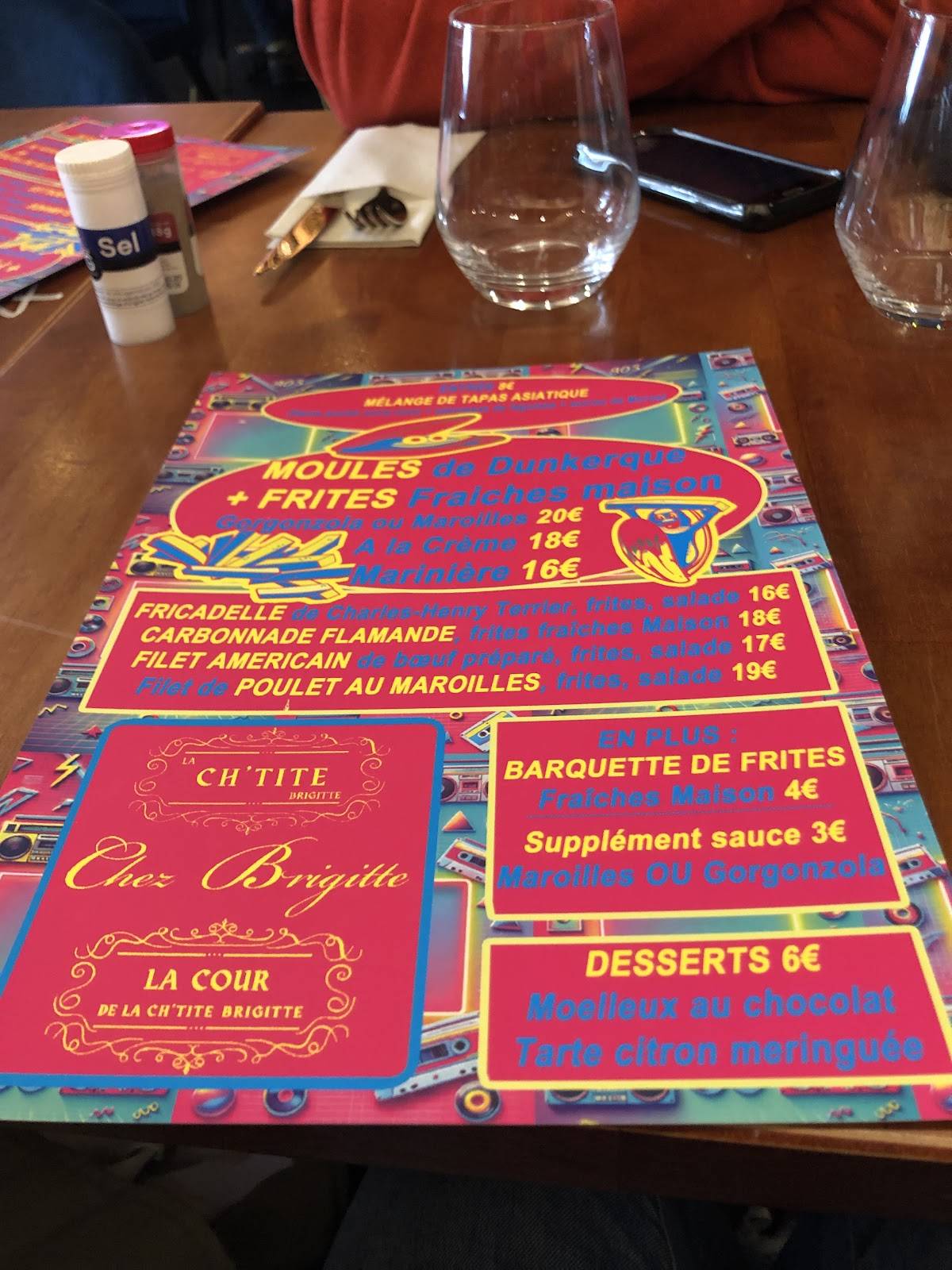 Menu de Chez Brigitte