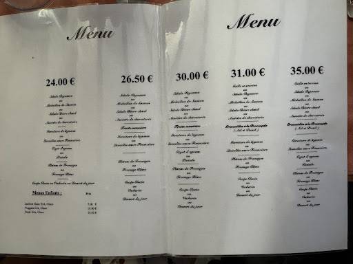 Menu de Restaurant Chez Mathilde