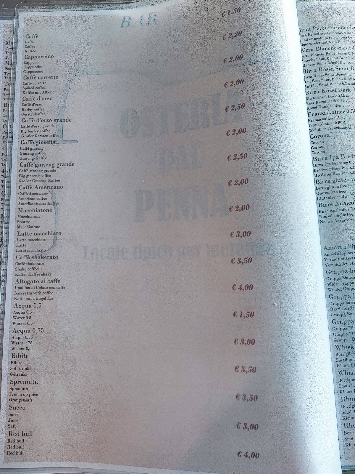 Menu di Chiosco La Pagoda 