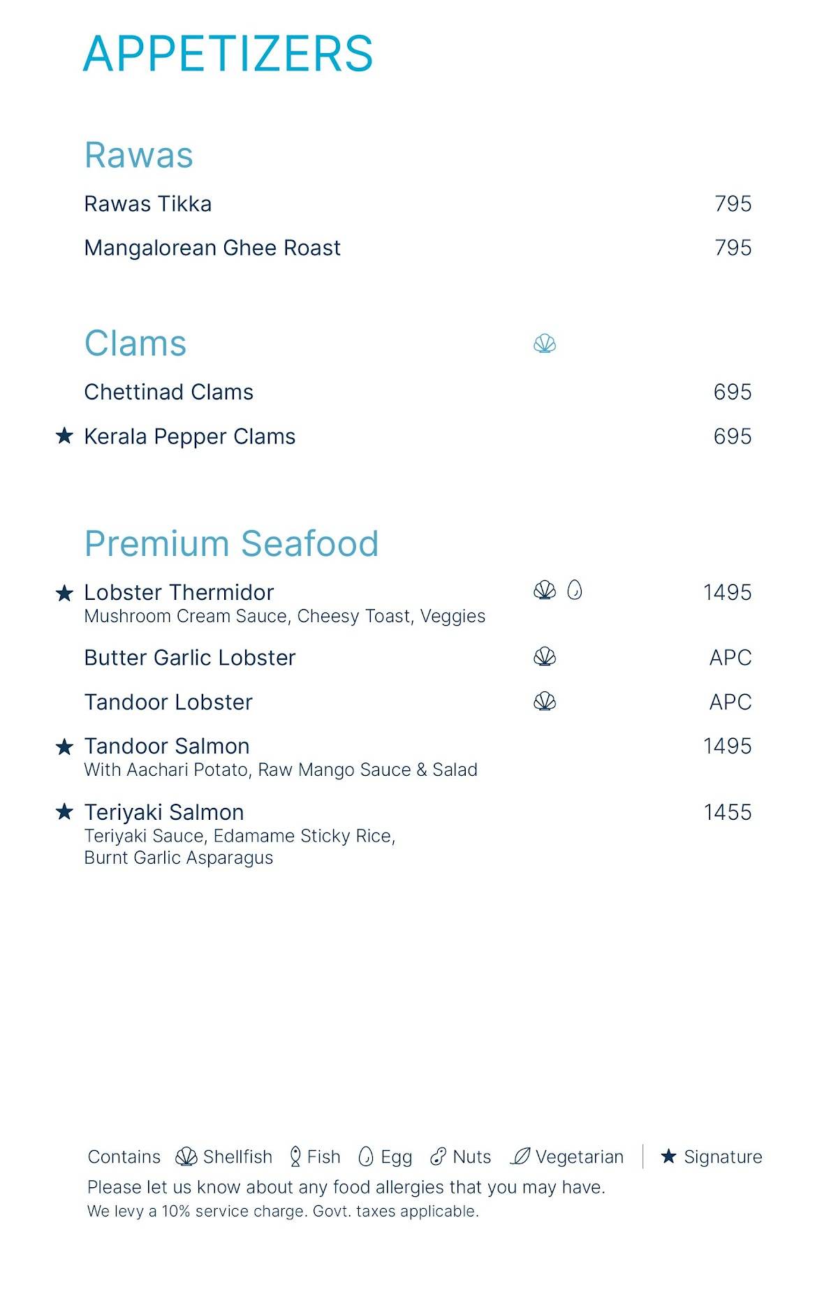 Coast & Bloom menu