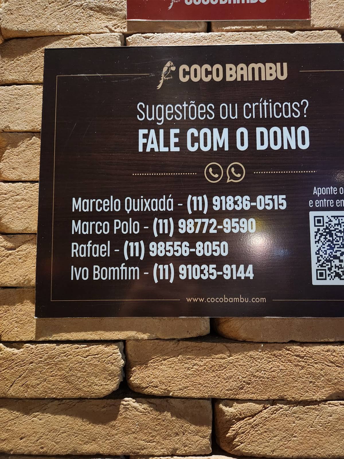 Coco Bambu cardápio