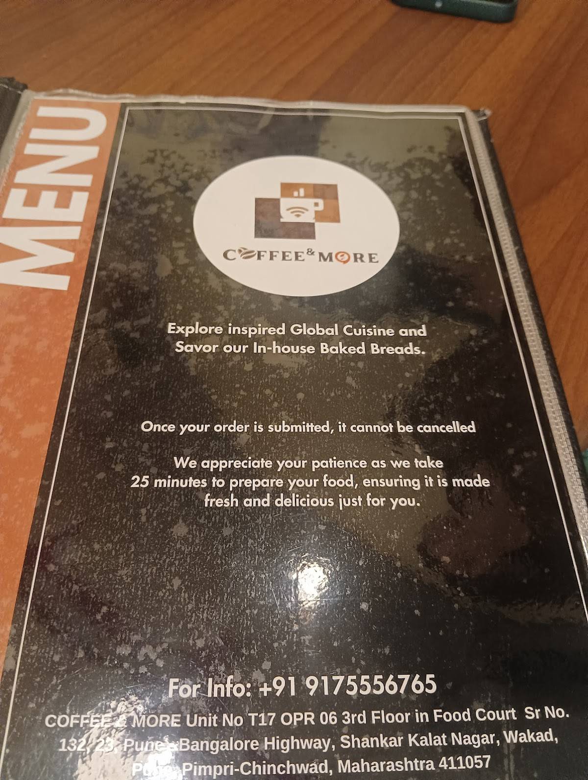 Coffee & More - Wakad menu