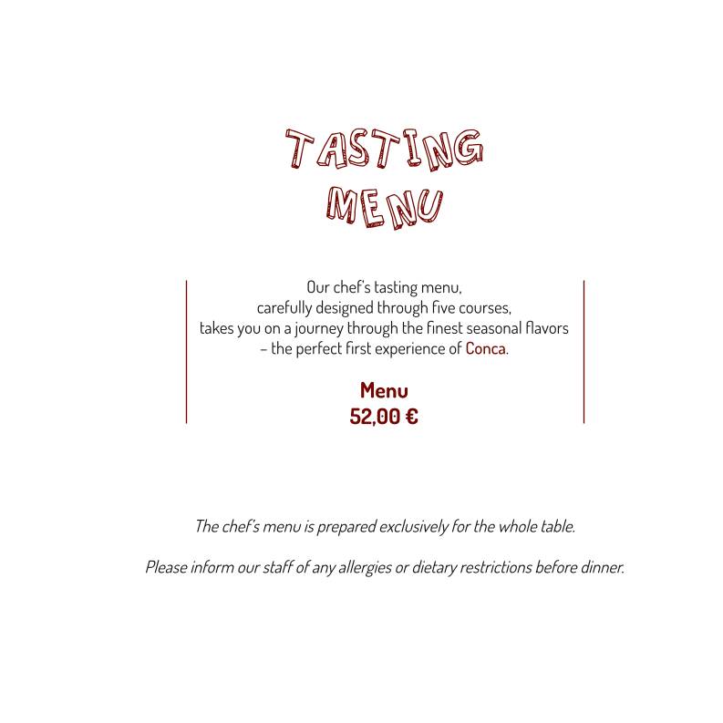 Menu di Conca d'oro 