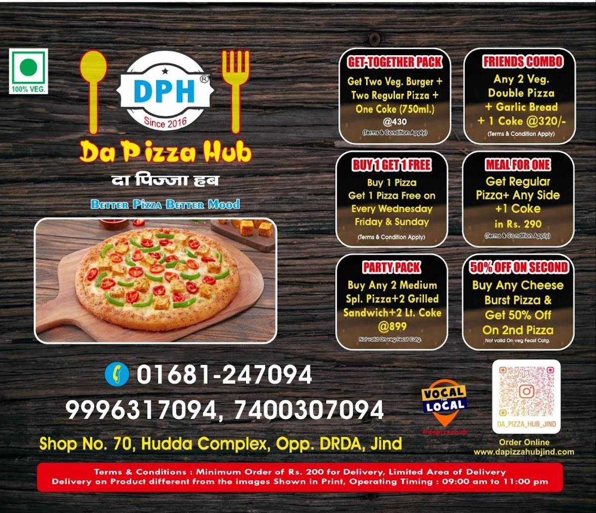 DA PIZZA HUB, JIND menu