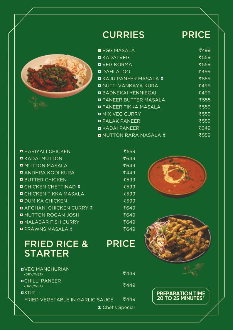 Delicia Multi Cuisine Restaurant menu