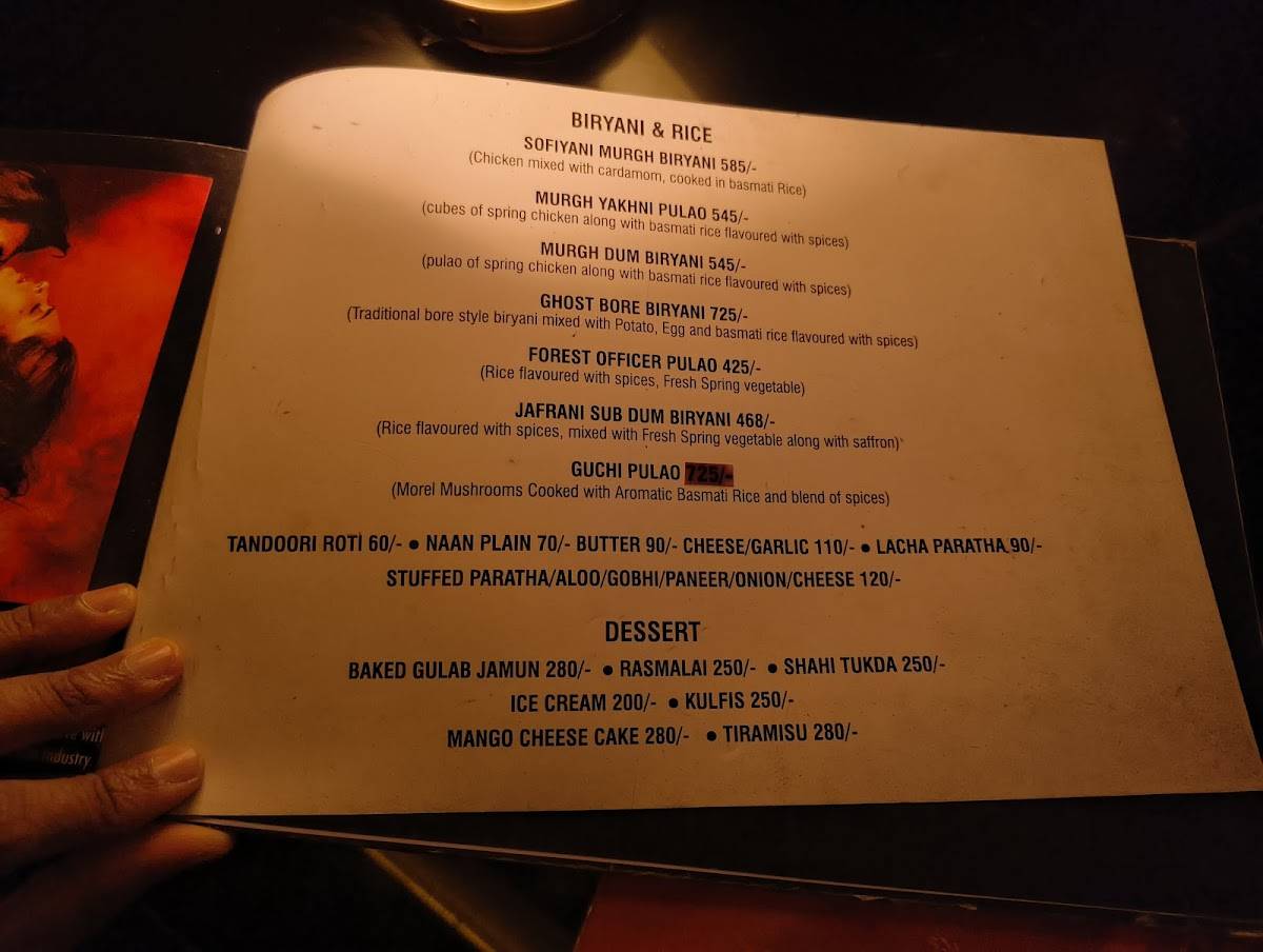 Dishkeyaun - The Great Indian Restaurant & Bollywood Bar menu