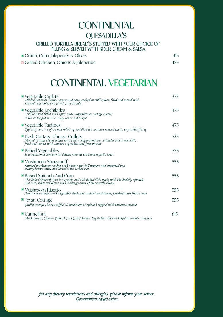 EL Chico Restaurant menu