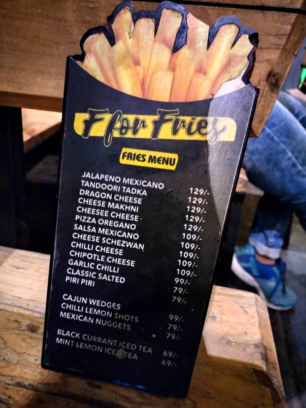 F For Fries menu