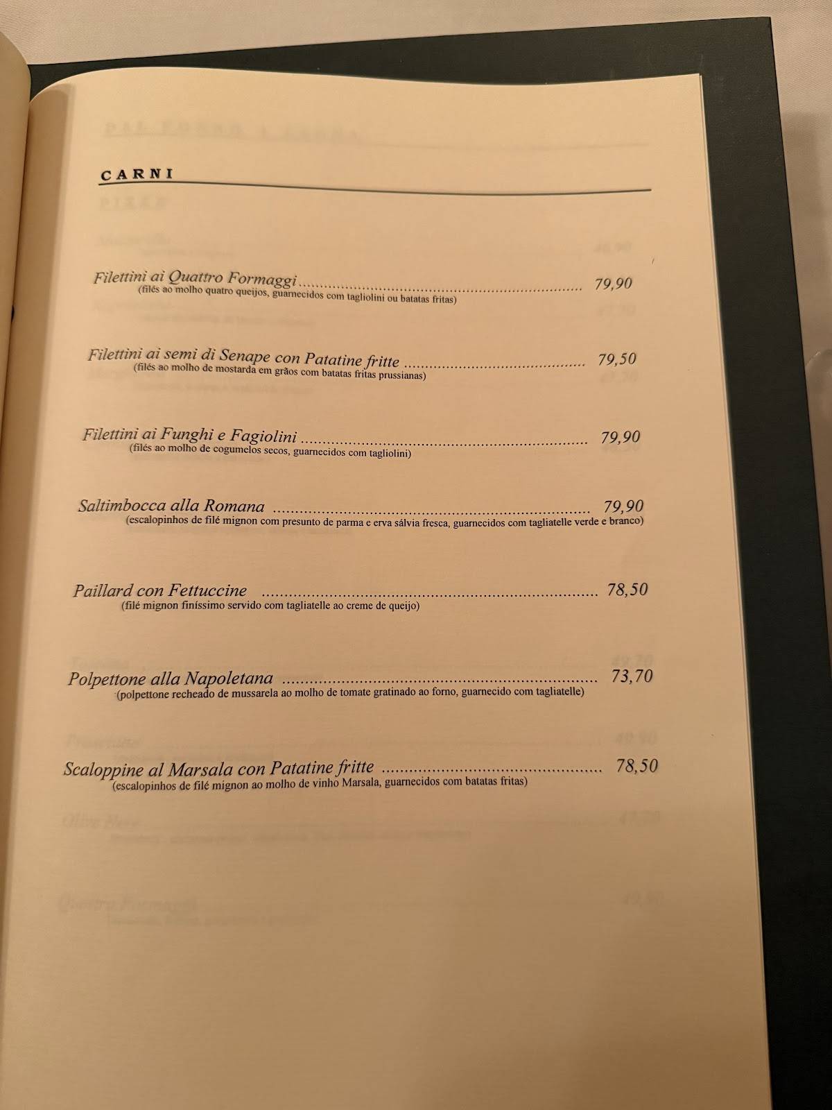 Fiorino Ristorante cardápio