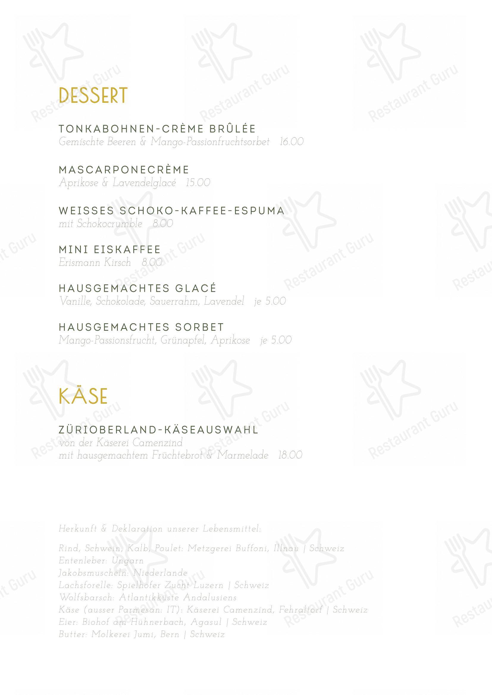 Restaurant First in Illnau-Effretikon - Menu bar