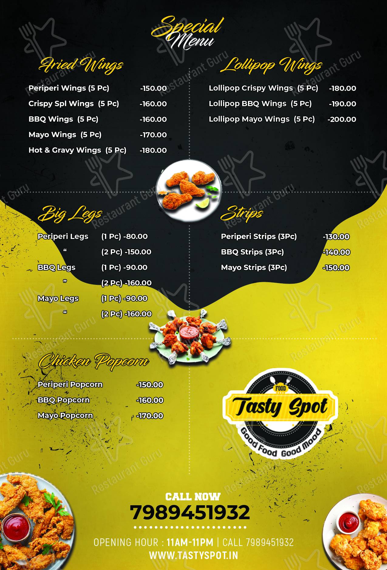 Menu for the Food tasty spot restaurant