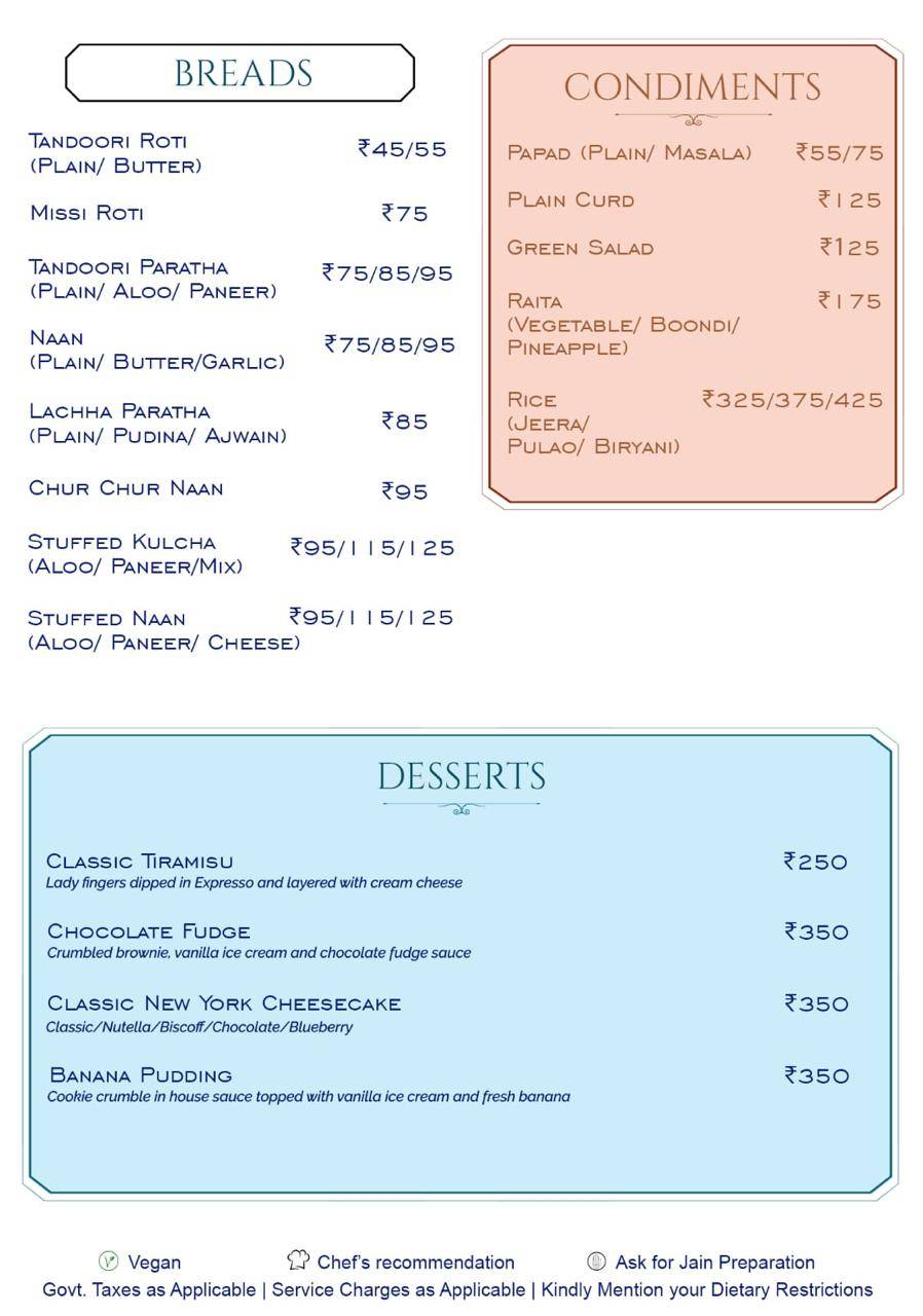 Gazebo by The Sushi Company, Jaipur menu