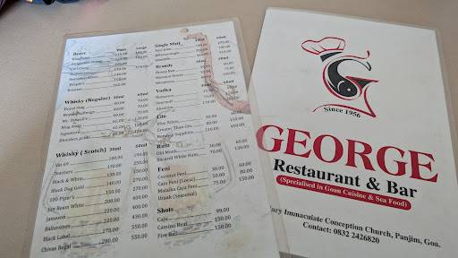 George Restaurant & Bar menu