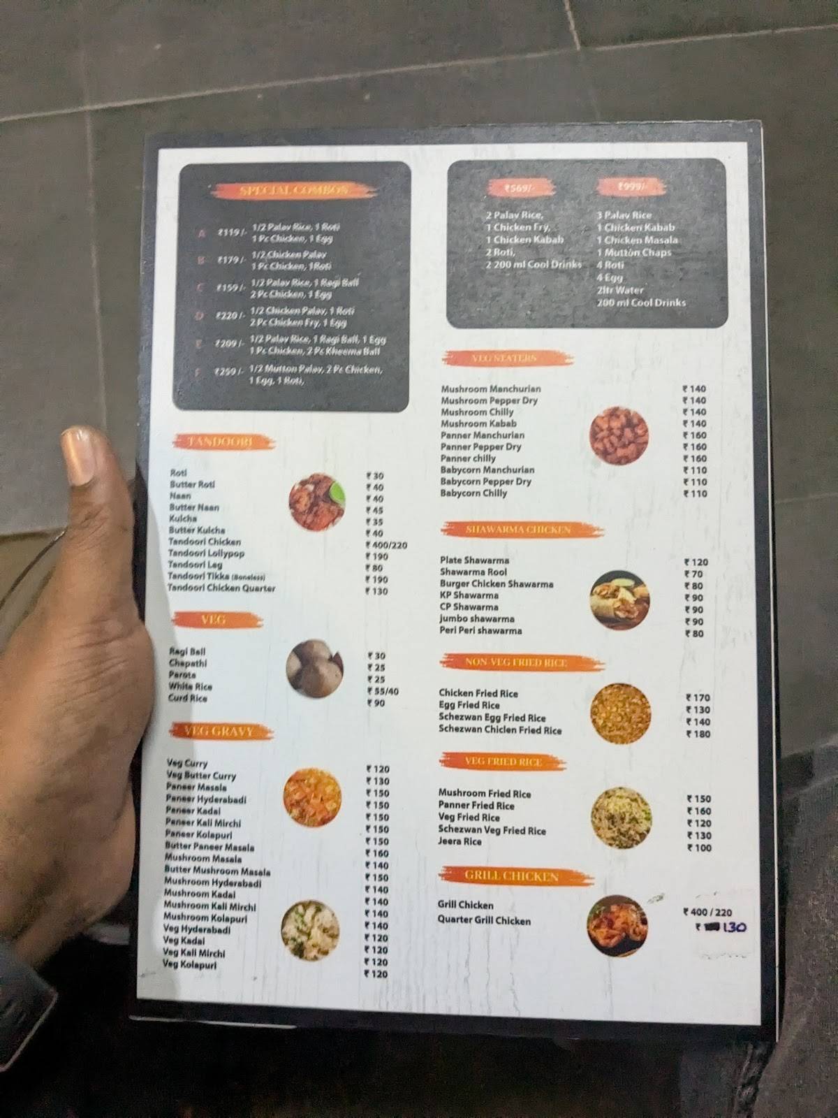 Gowdru Mess menu