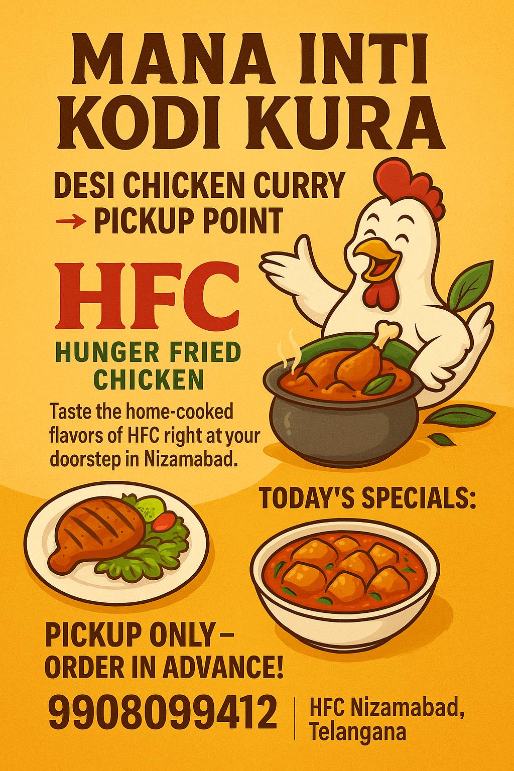 HFC - Hunger fried chicken menu