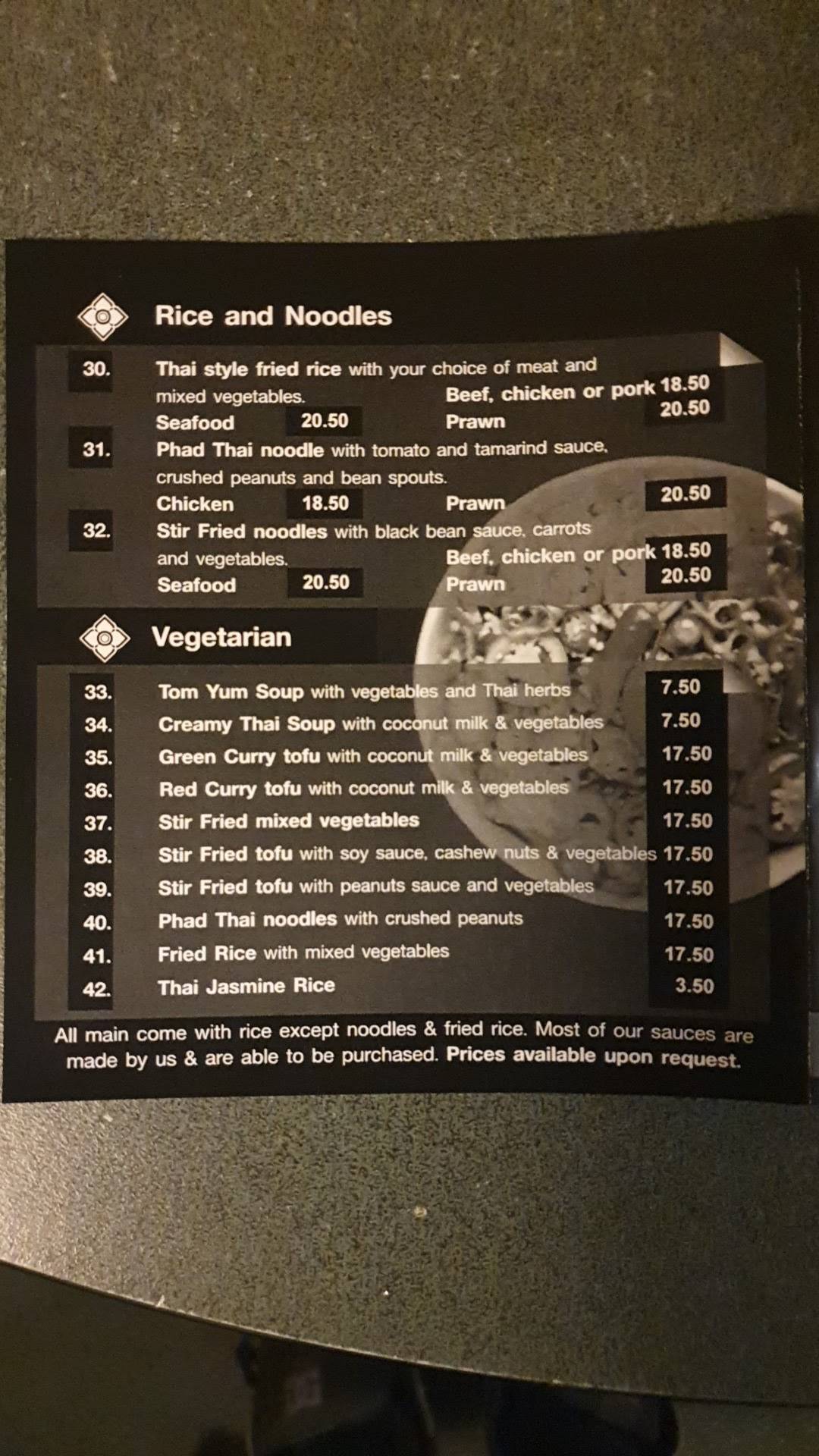 Menu at Herbs & Spice Thai Restaurant, Rotorua