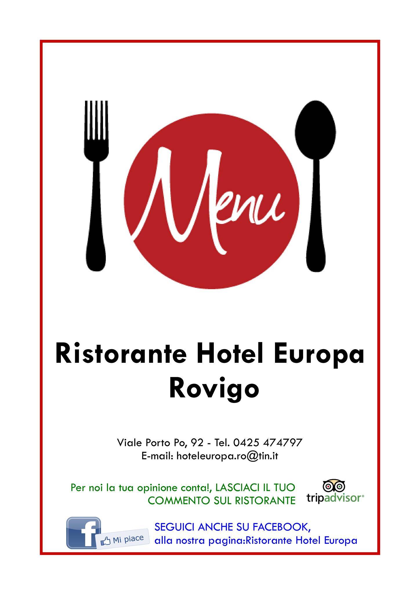 Menu di Ristorante Hotel europa 