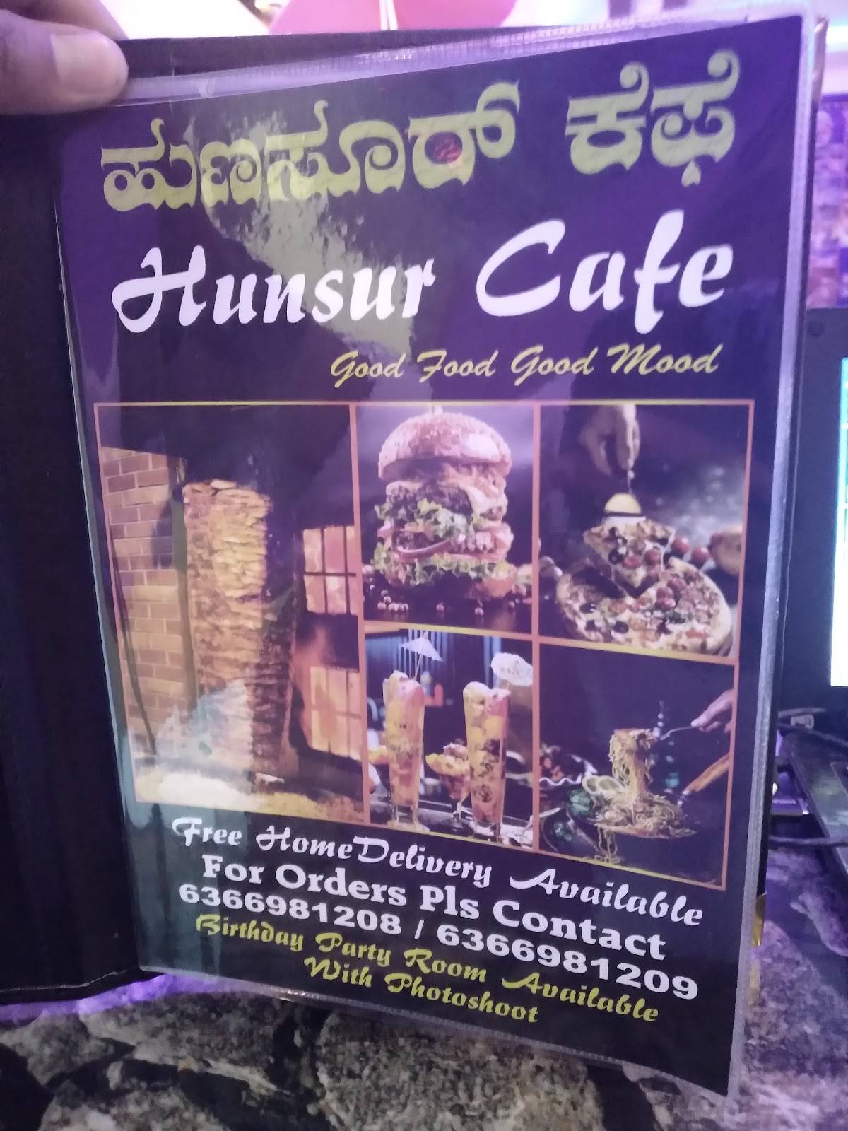 Hunsur cafe menu