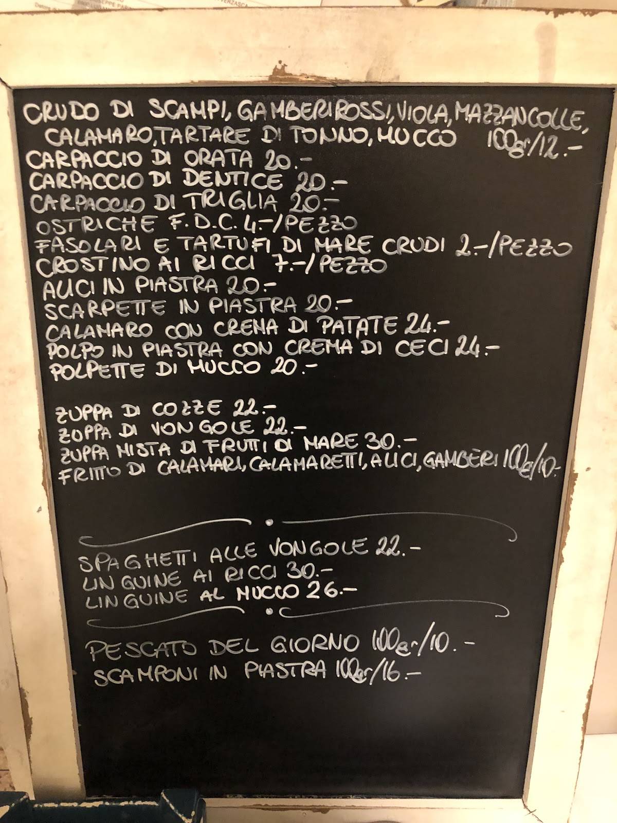 Menu di I Calafatari 