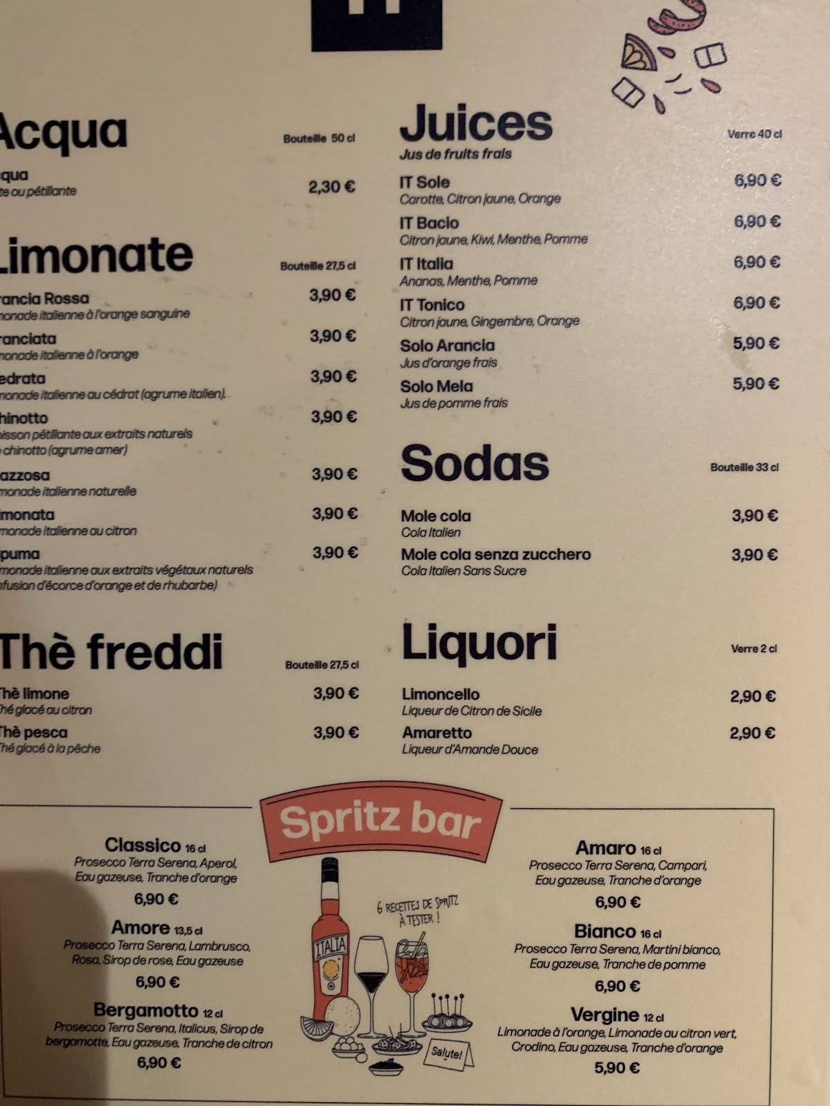 Menu de It - Italian Trattoria Rouen