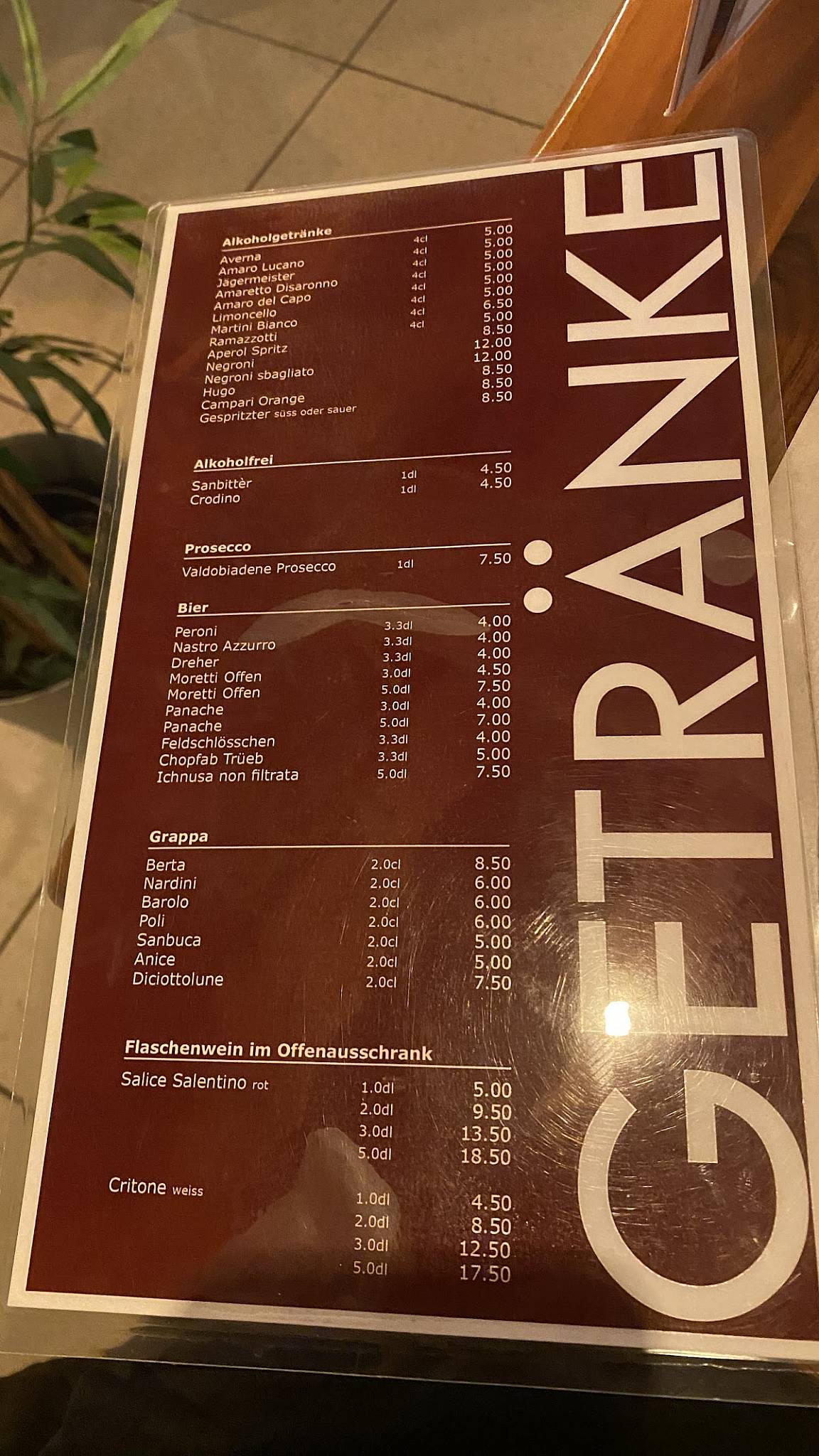 Menu di Incontro Pizza 
