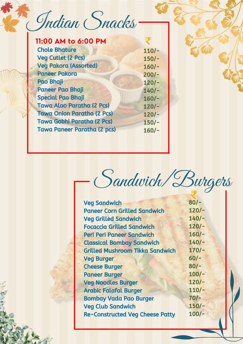 Jingalala Sweets & Restaurant menu