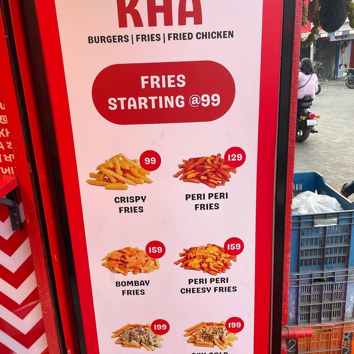 KHA - Burgers, Fries, Fried Chicken menu