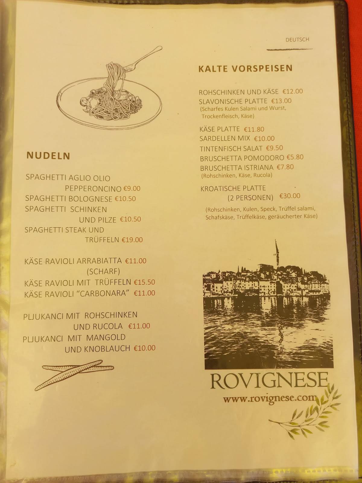 Menu di Konoba Rovignese 