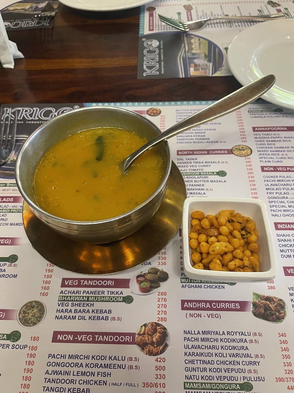 Krigo fine dining family restaurant menu