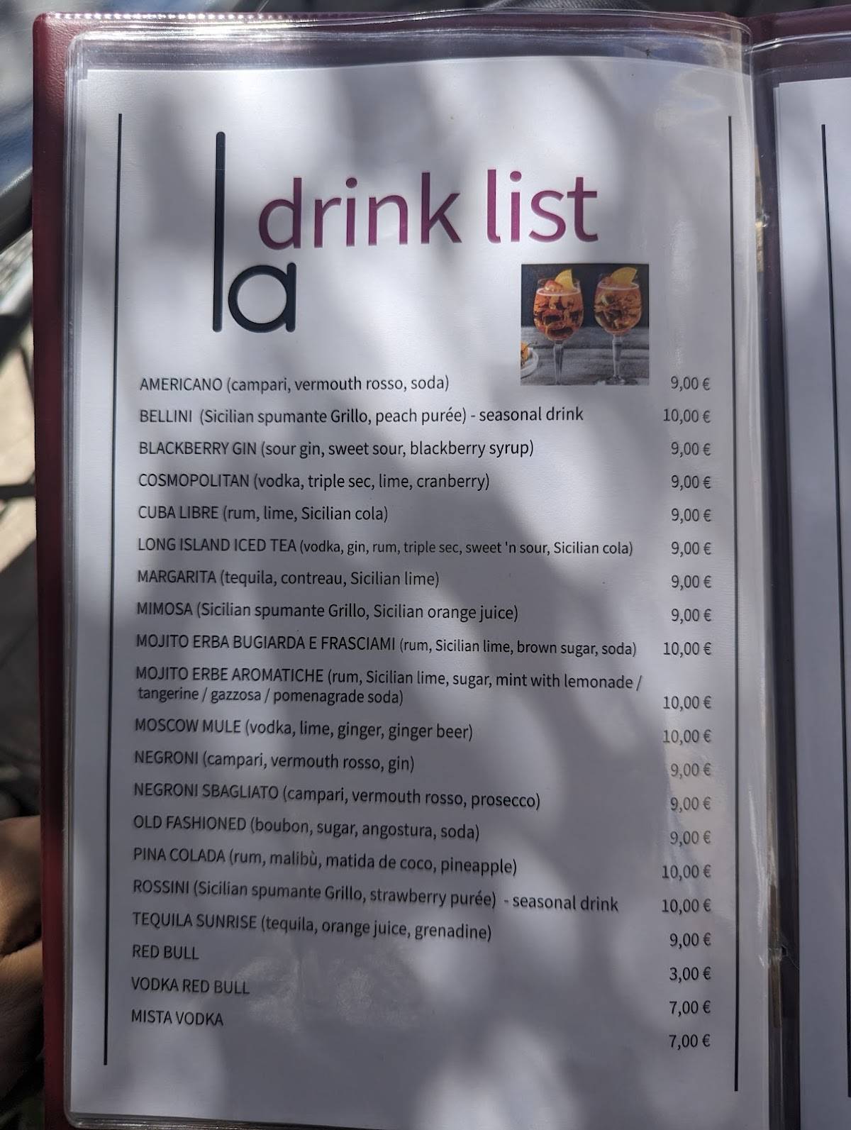 Menu di LA 
