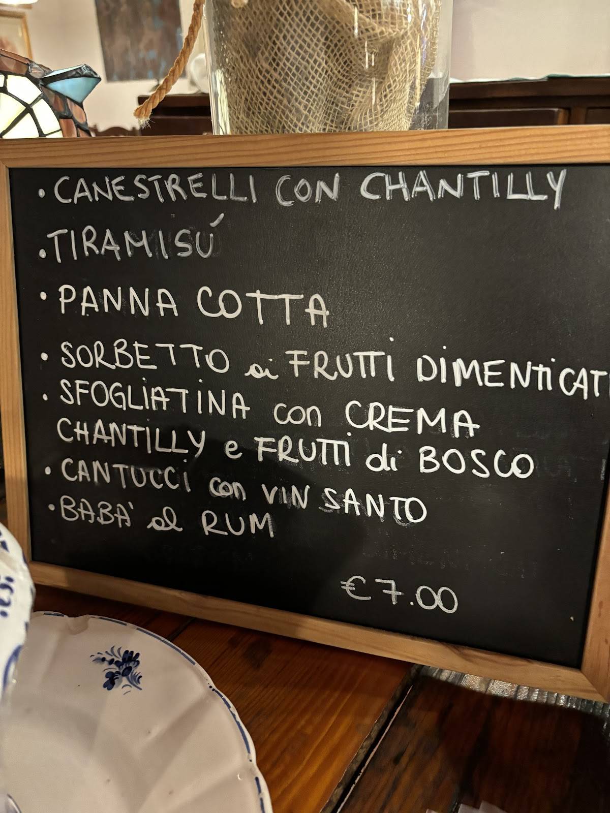 Menu di La Pineta 