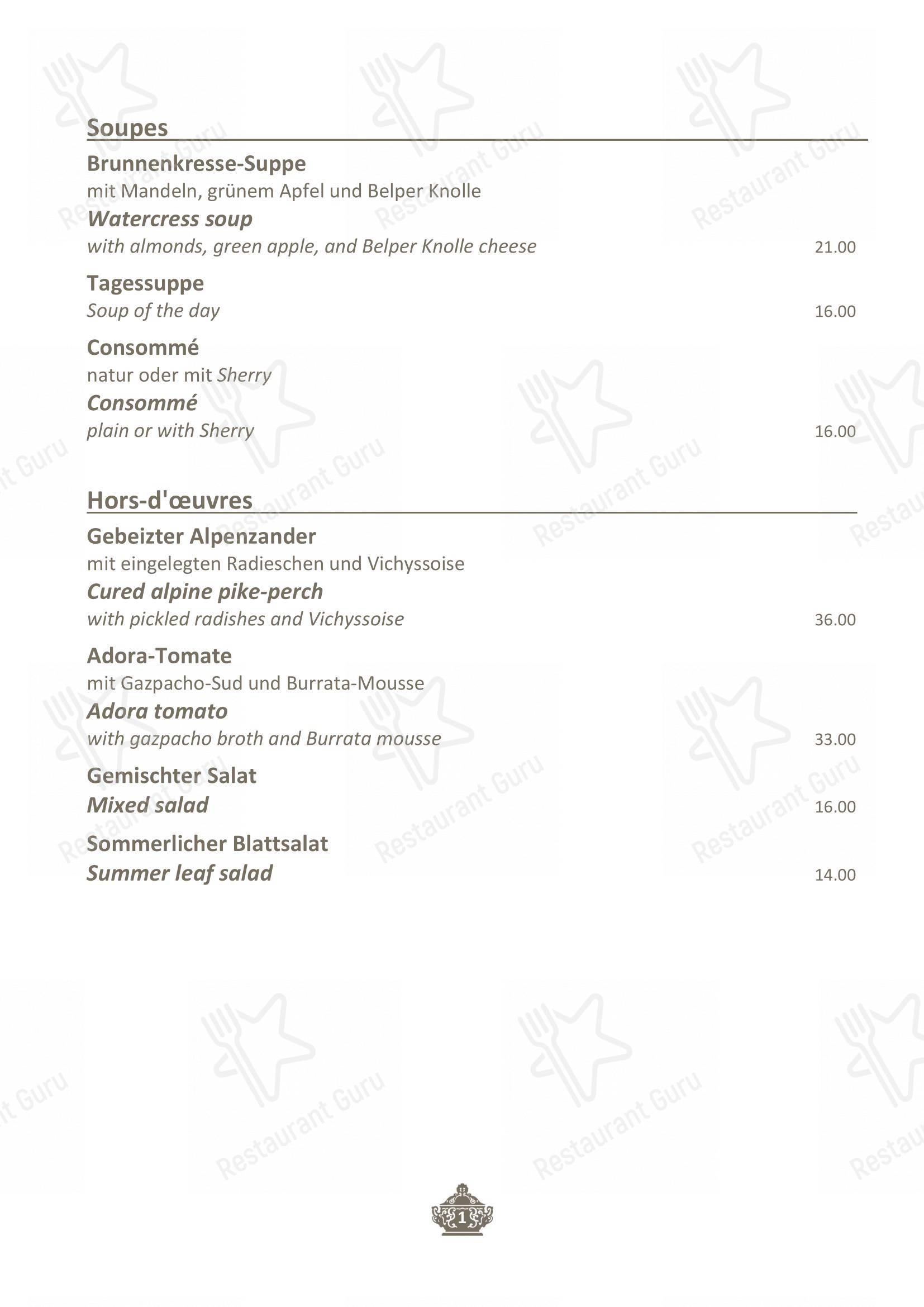 Menu di Restaurant La Soupière - Menu