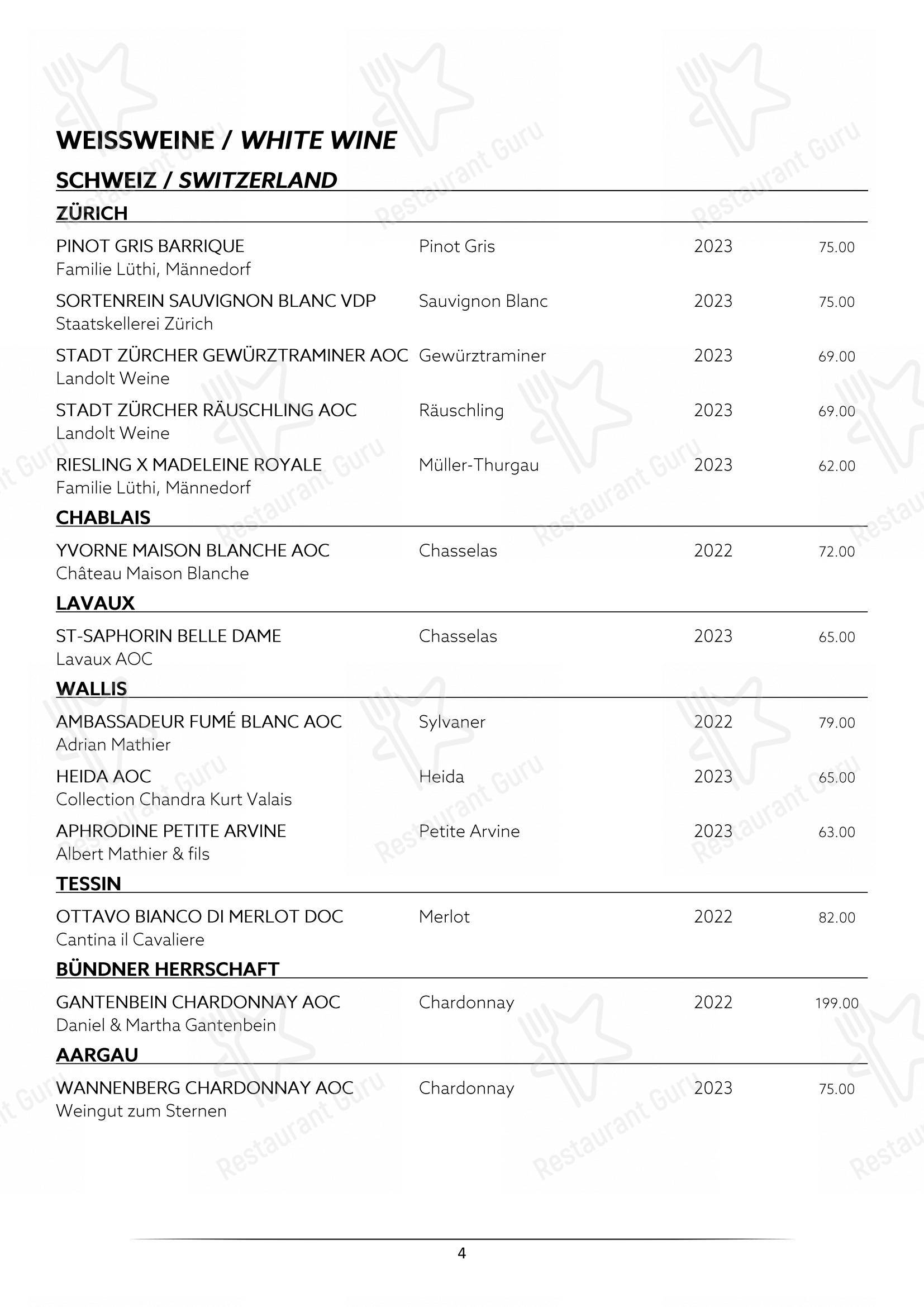 Menu di Restaurant La Soupière - Menu bar