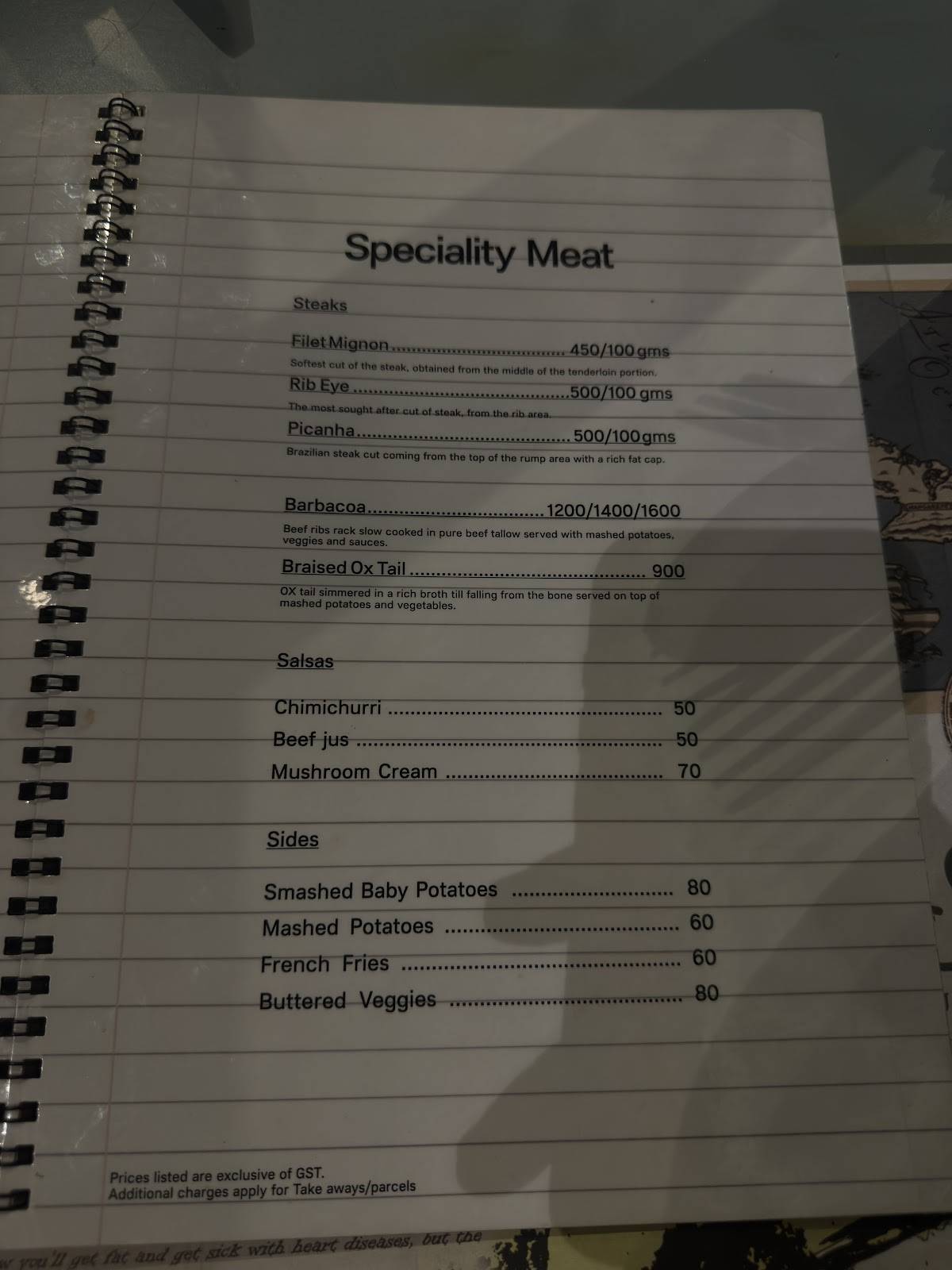Latin Street menu