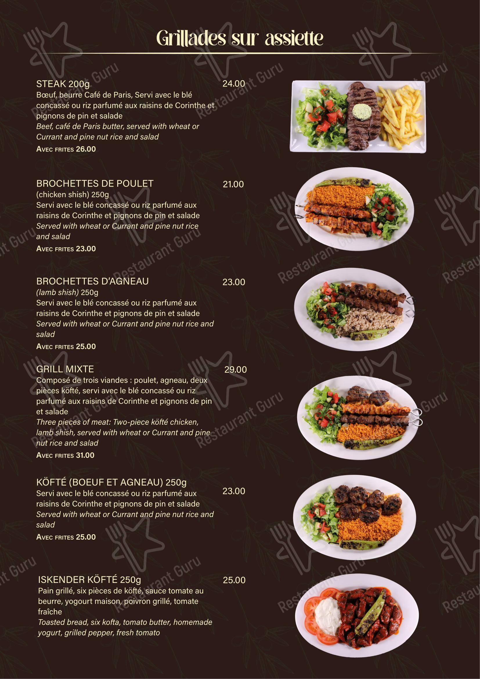 Menu di Restaurant Le Blandonnet - Menu