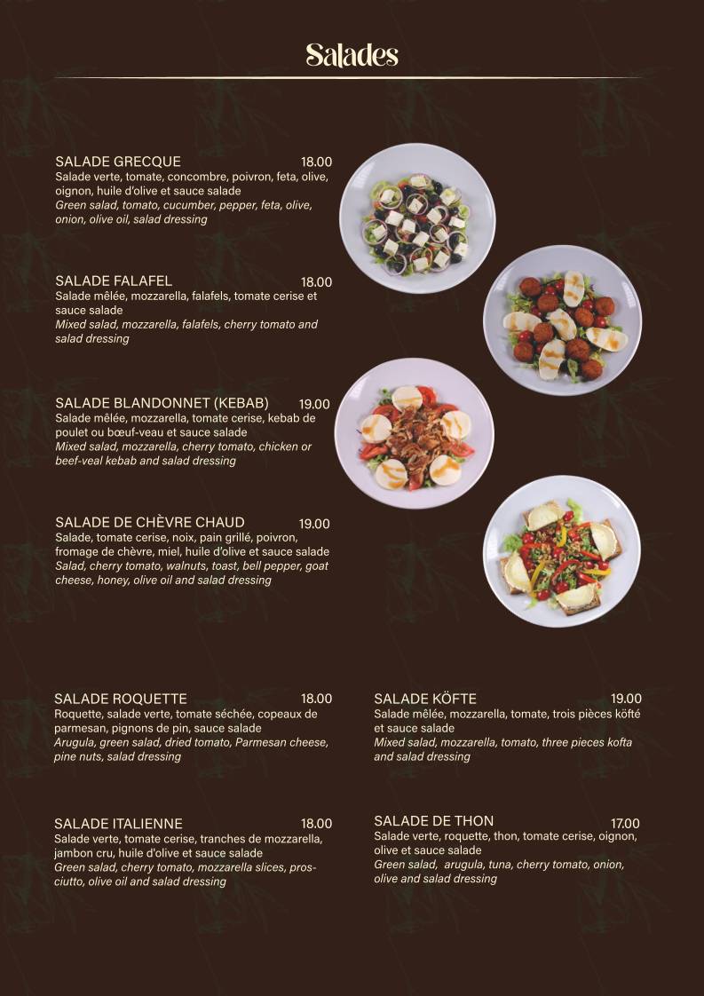 Menu di Restaurant Le Blandonnet 