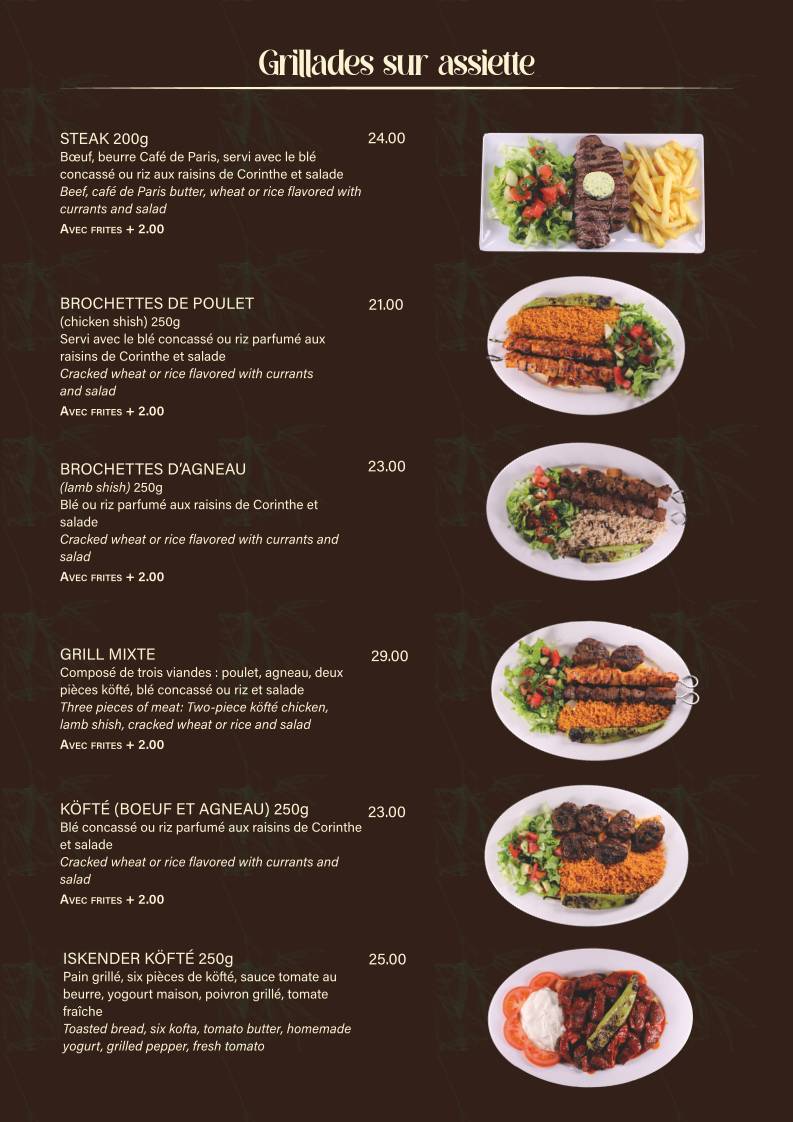 Menu di Restaurant Le Blandonnet 