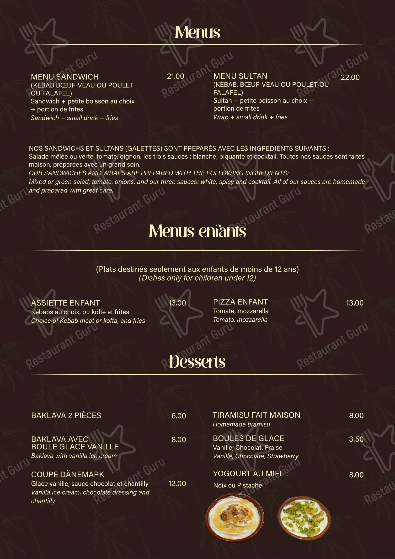 Menu per Restaurant Le Blandonnet in Ginevra