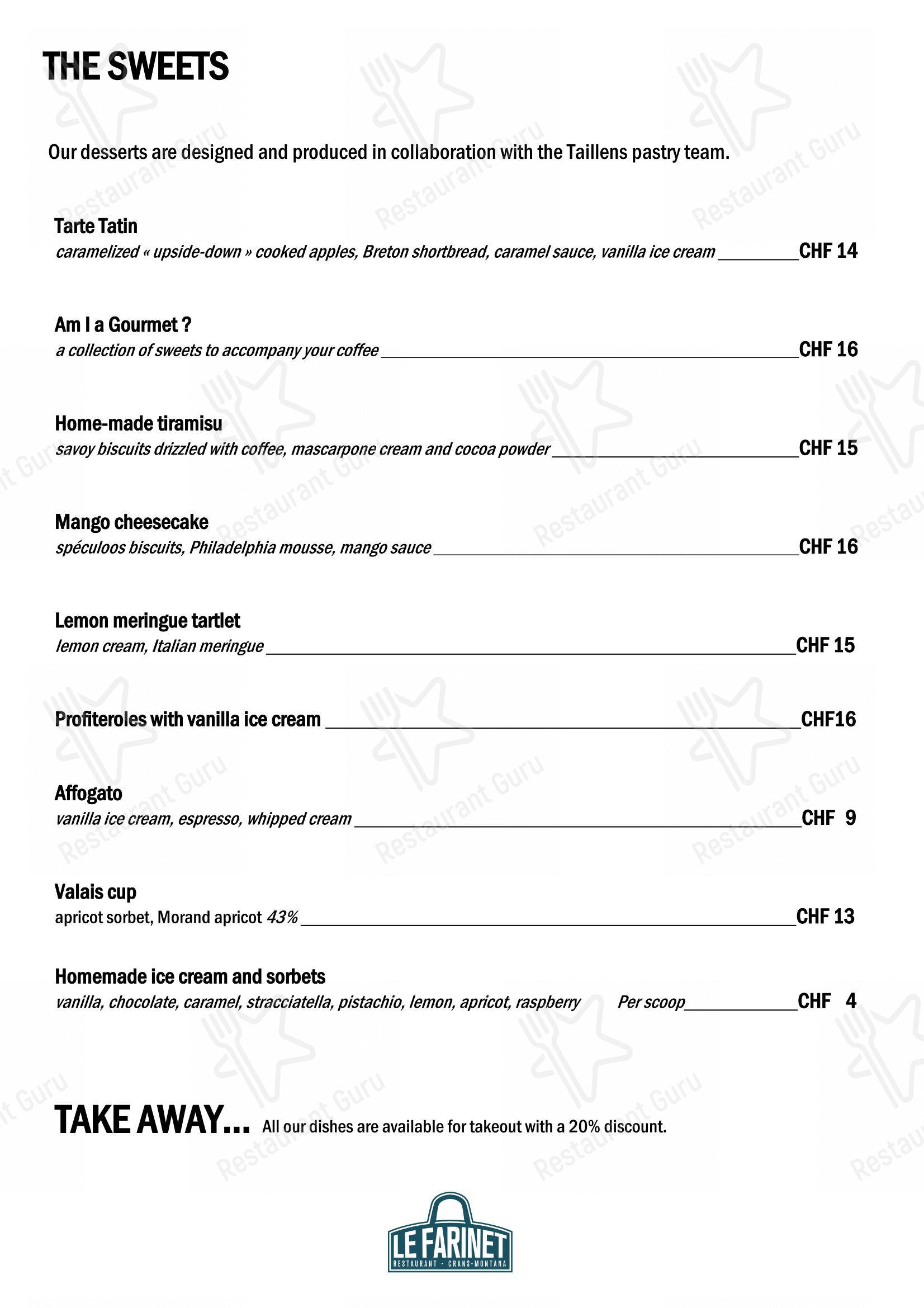 Крафт меню per Restaurant Le Farinet ristorante