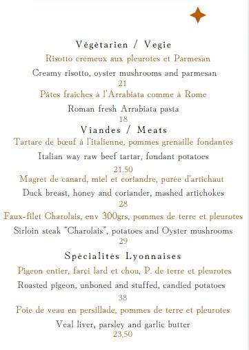 Menu de Le Layon
