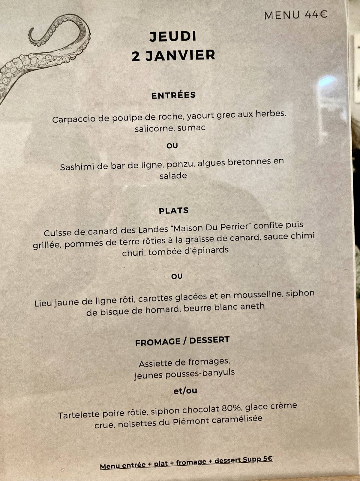 Menu de Le préau