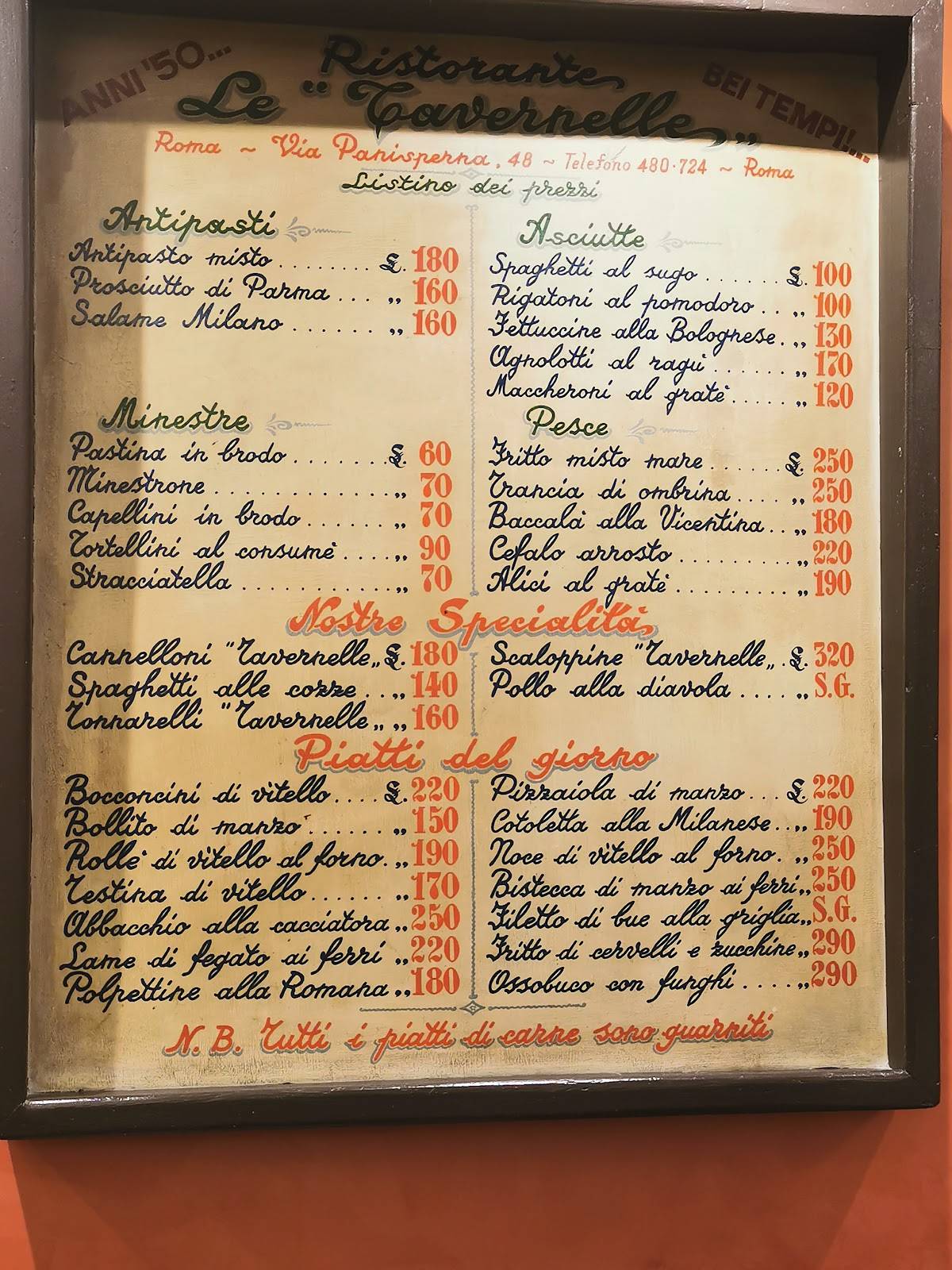Menu di Le Tavernelle 